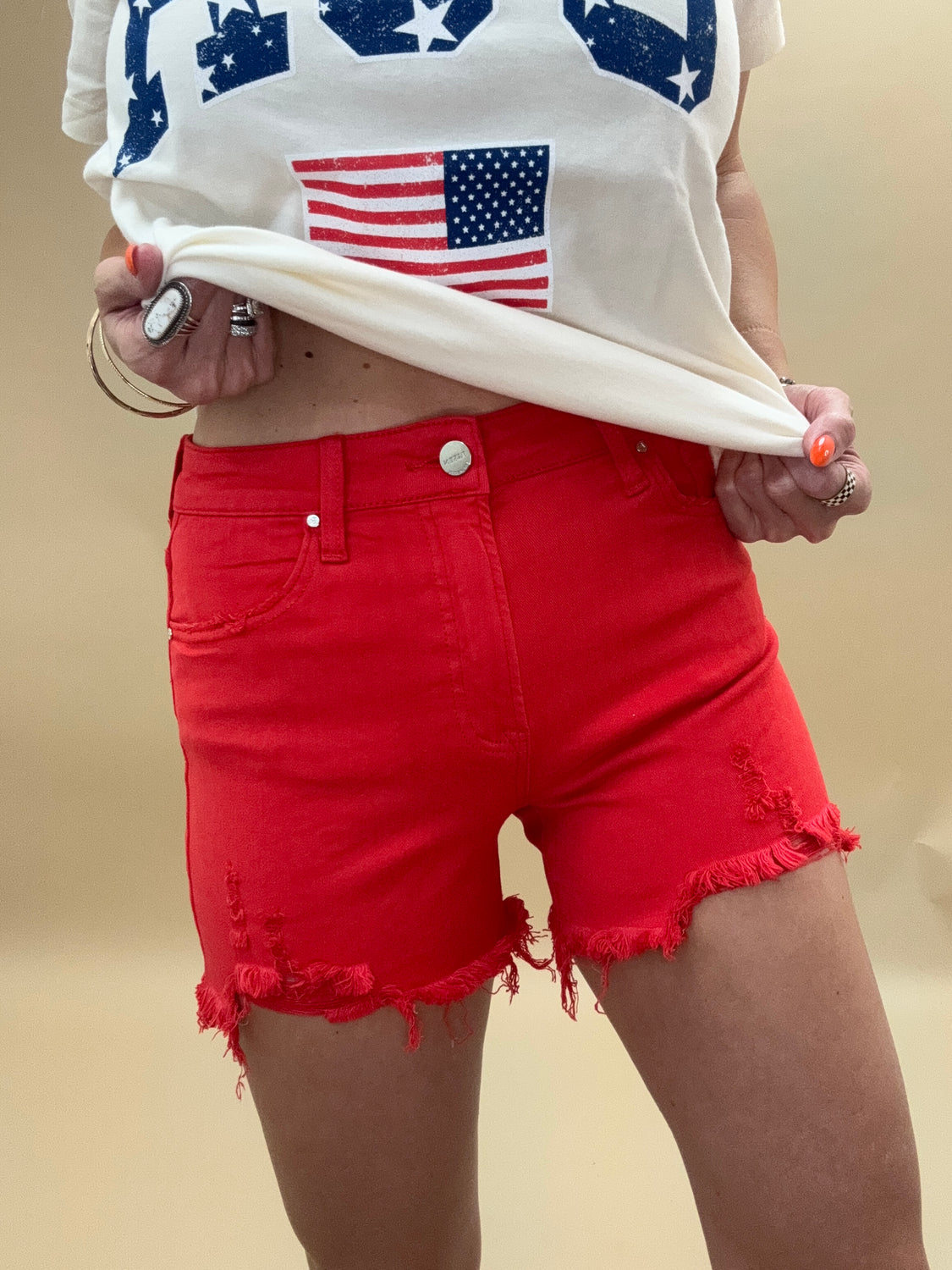 Fiesta Red Risen Shorts