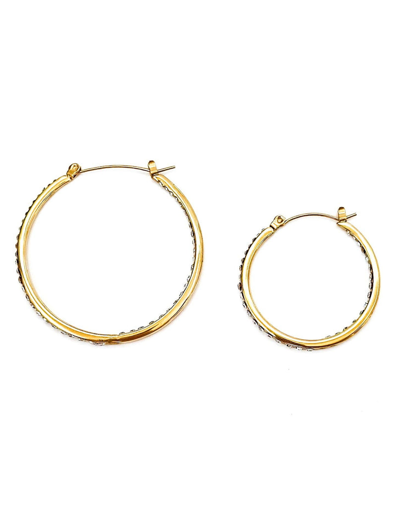 Echo Crystal Hoop Earrings || Choose Size