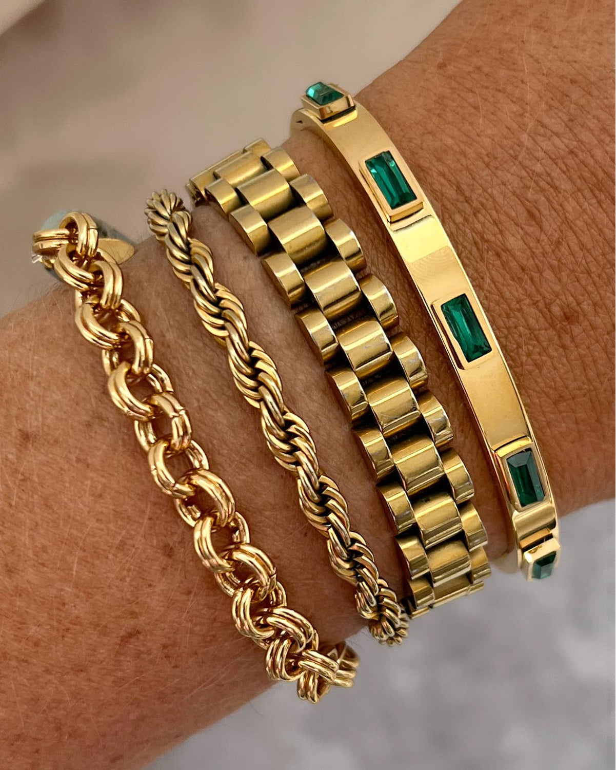 Belinda Gold Jewel Bangle Bracelet