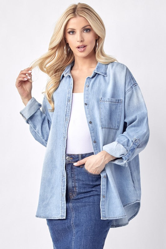 West Coast Denim Button Down Shirt