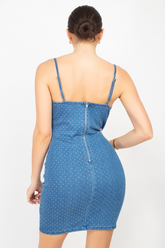 Rhinestone Denim Dress