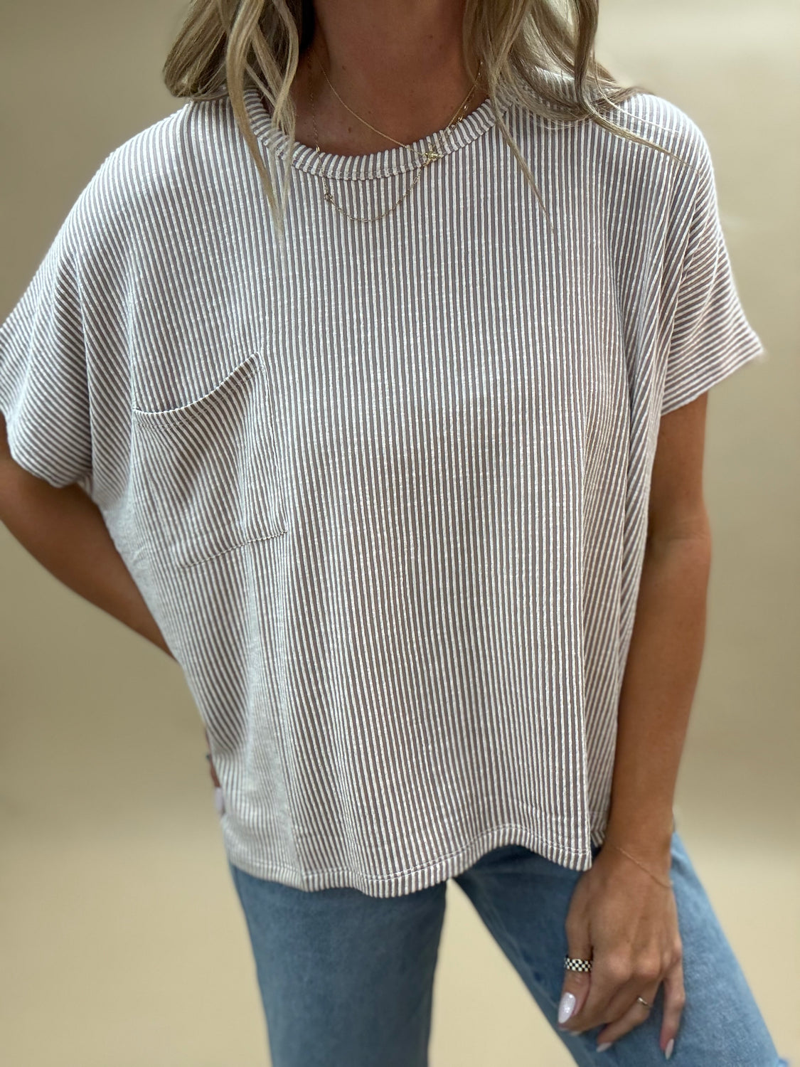 Corded Slouchy Top