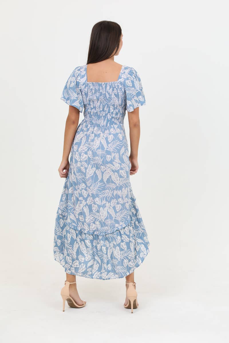 Tea Time Blue Floral Dress