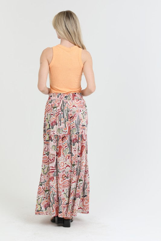 Out West Maxi Slit Skirt