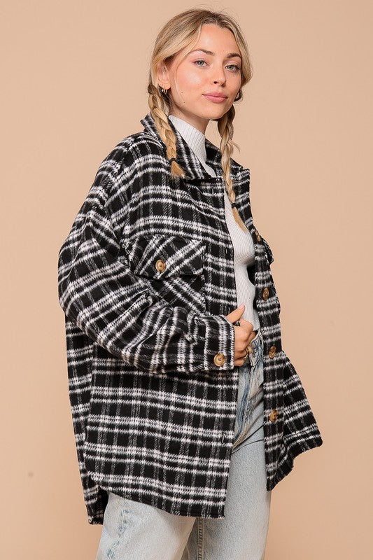 Black & Ivory Plaid Shacket