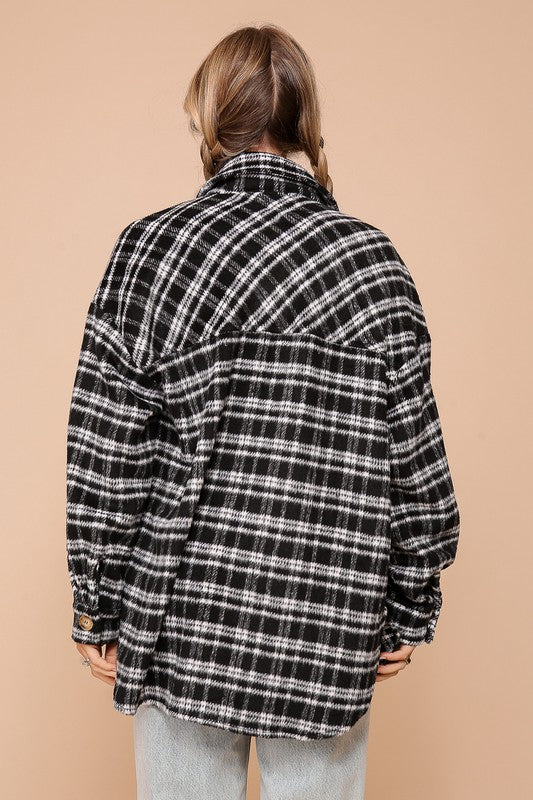 Black & Ivory Plaid Shacket