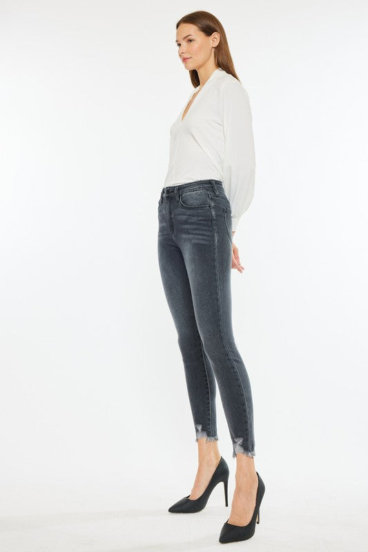 Black Stone Washed Skinny Jeans