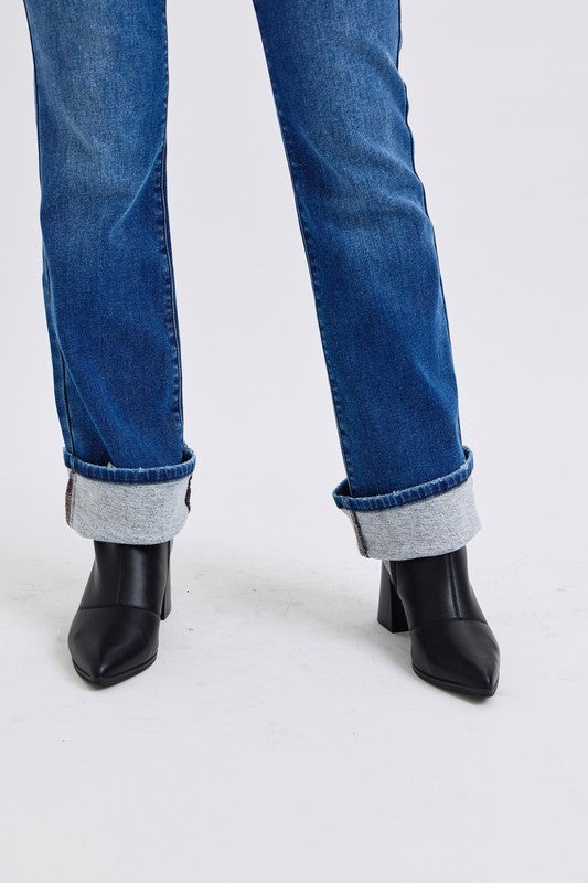Thermal Straight Leg Jeans