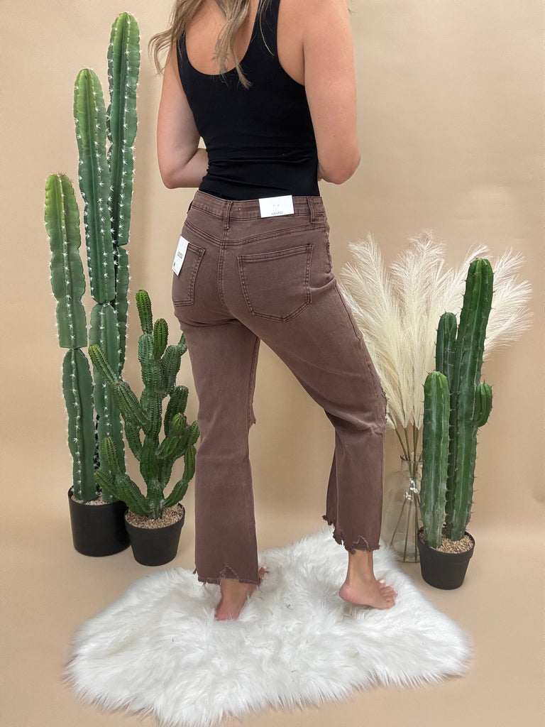 Canyon Straight Distressed Crop Jeans