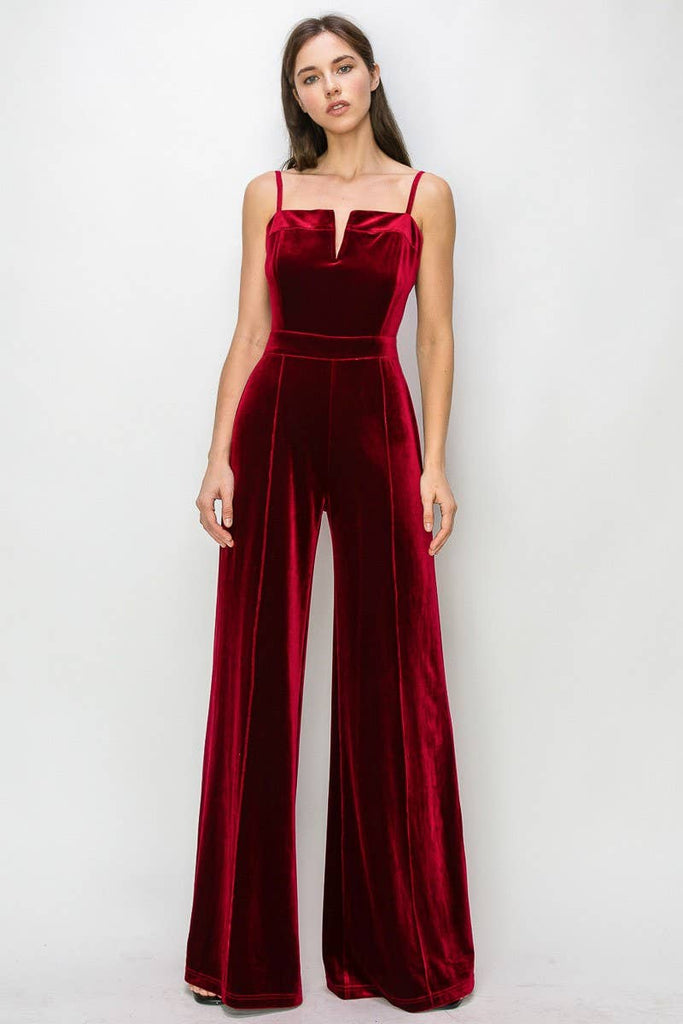 Merlot Velvet Jumpsuit