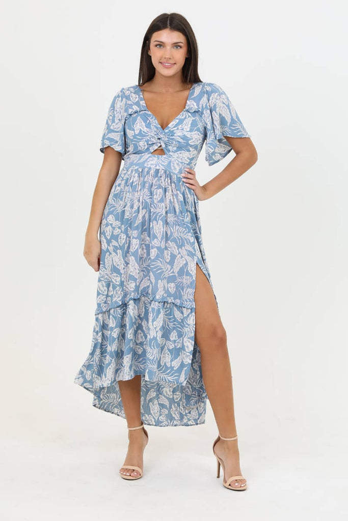 Tea Time Blue Floral Dress