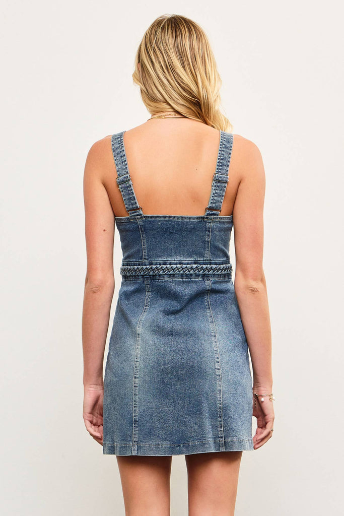 Braided Waist Denim Dress