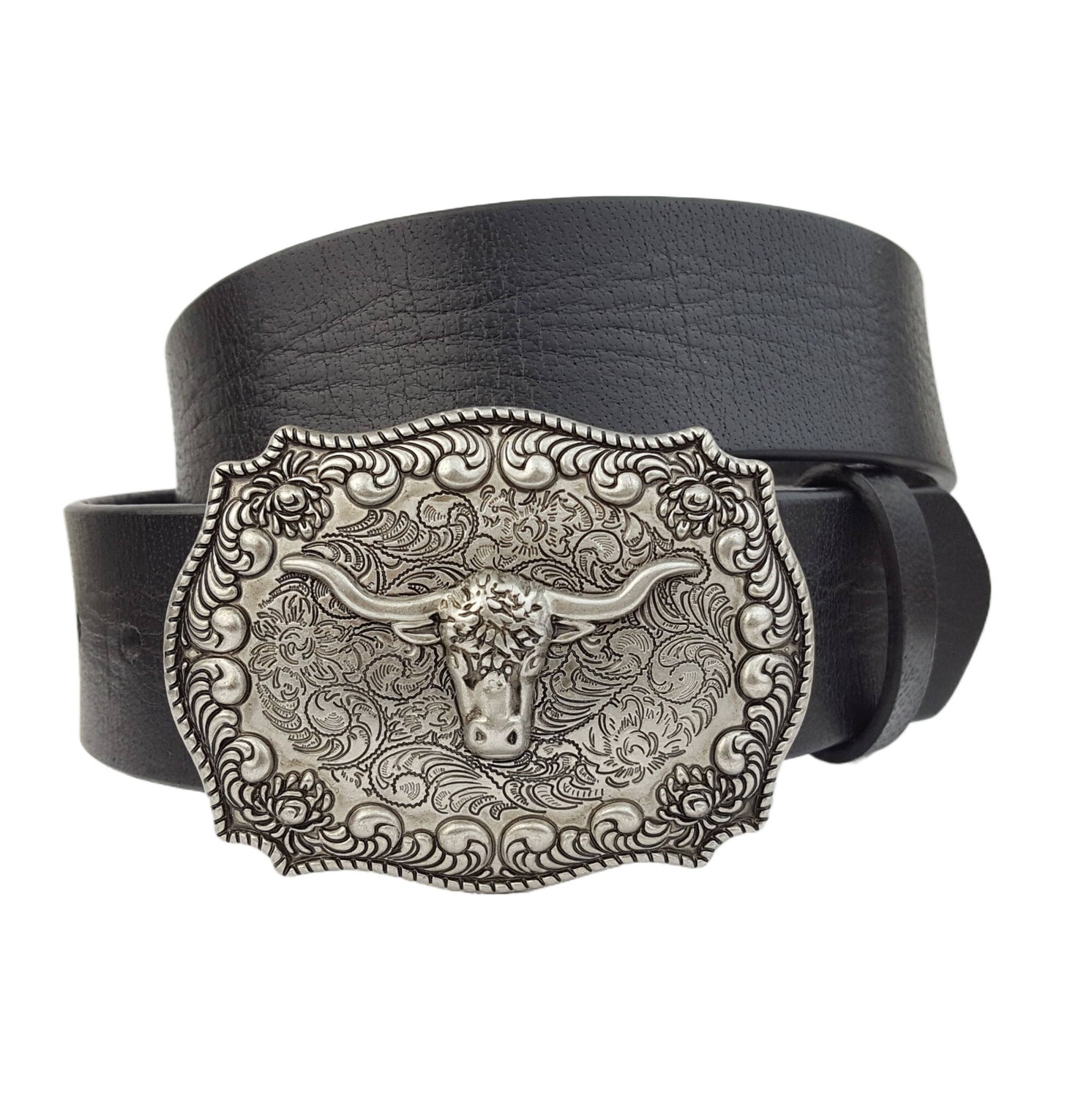 Antique Silver Long Horn Belt