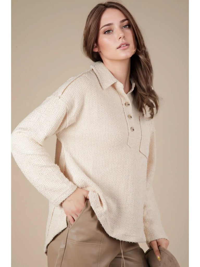 Buttercream Textured Pullover