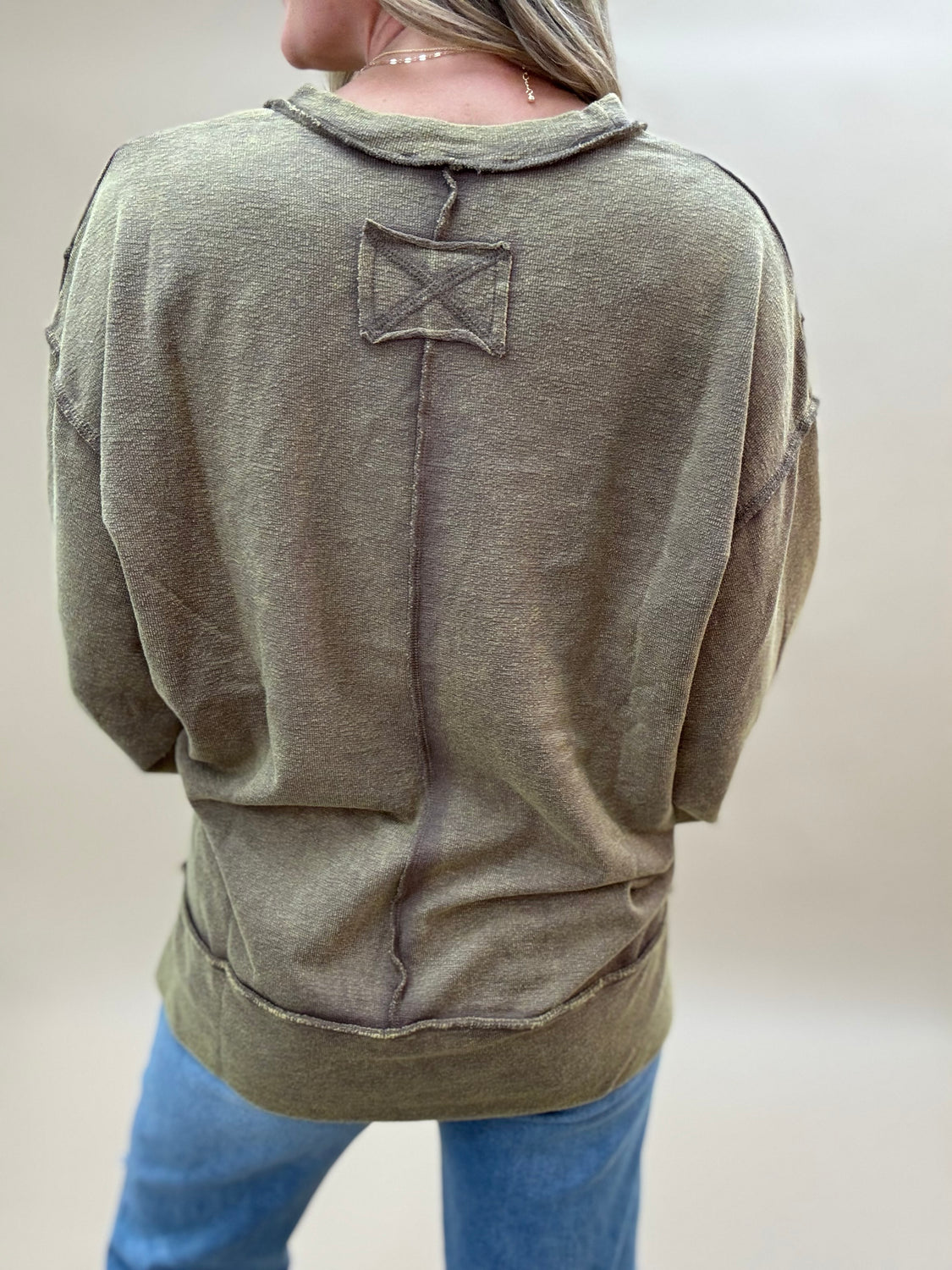 Terry Exposed Seam Pullover