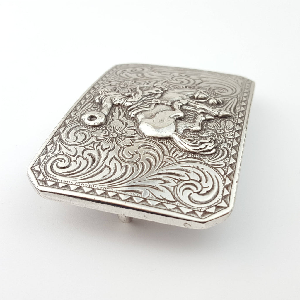 Buckle: Western Silver Rodeo Belt Buckle