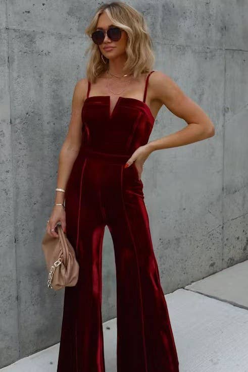 Merlot Velvet Jumpsuit