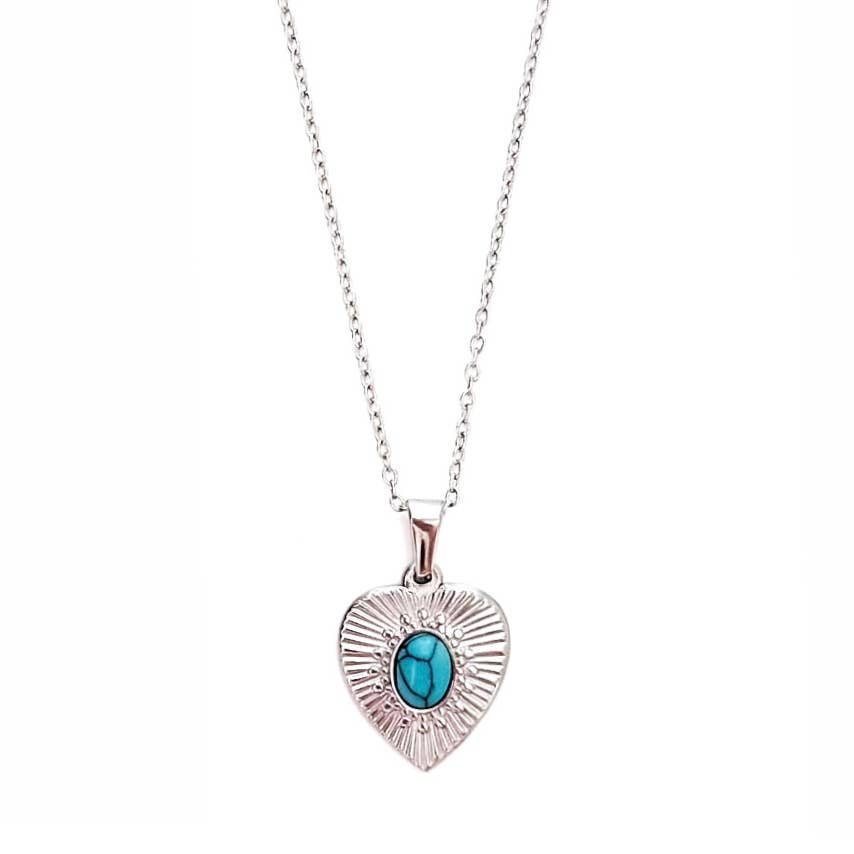 Doris Turquoise Heart Necklace