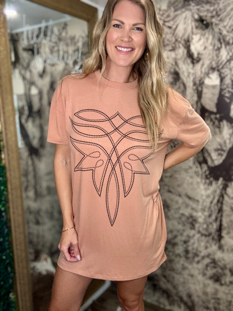 Boot Stitch Tee Dress