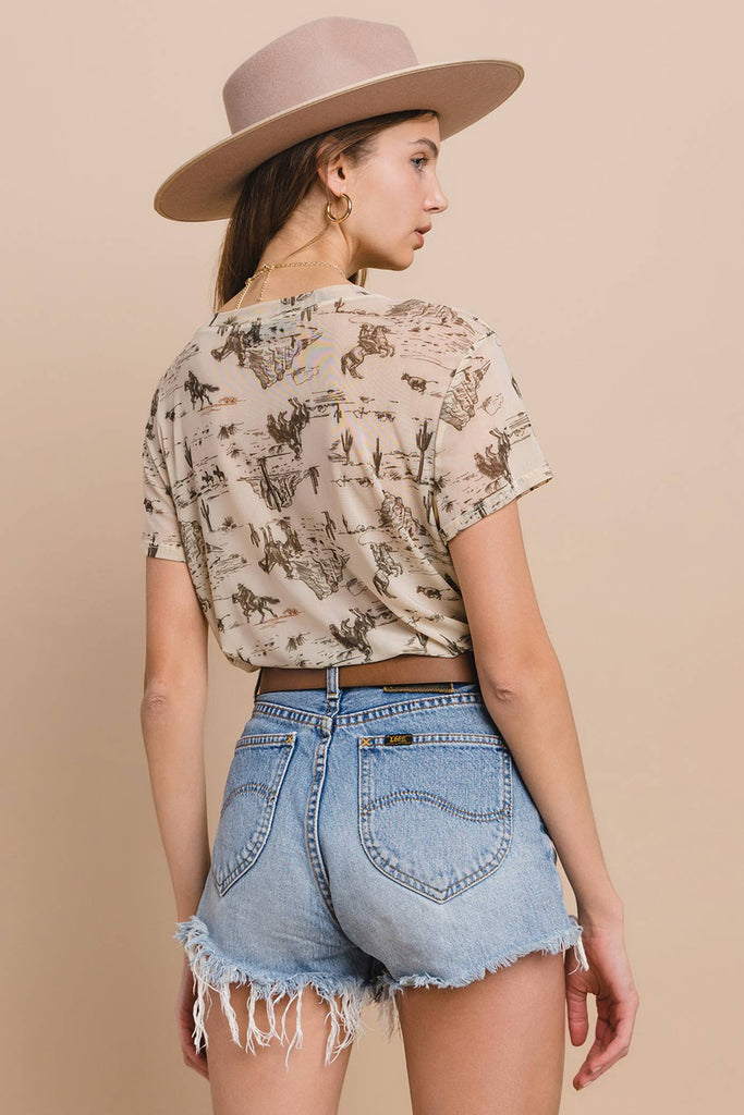 Backroads Western Print Mesh Tee