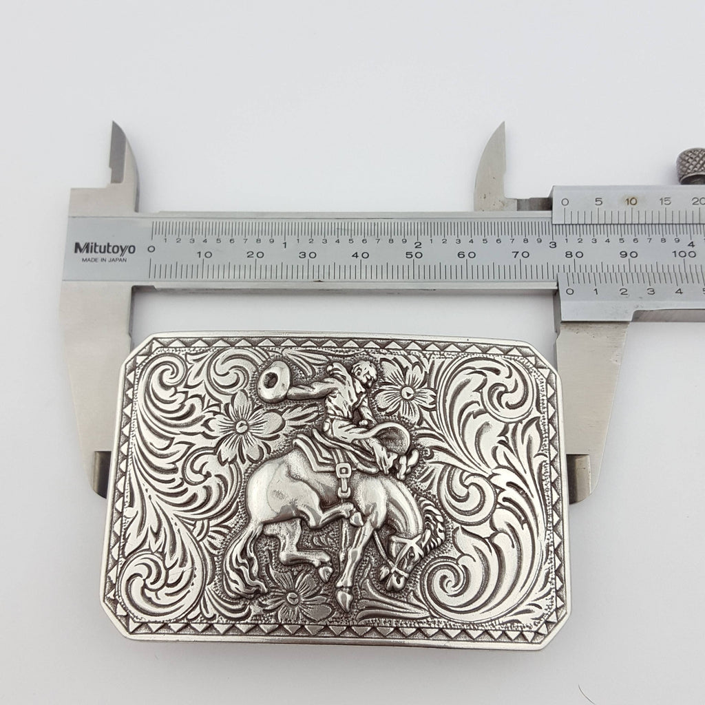 Buckle: Western Silver Rodeo Belt Buckle
