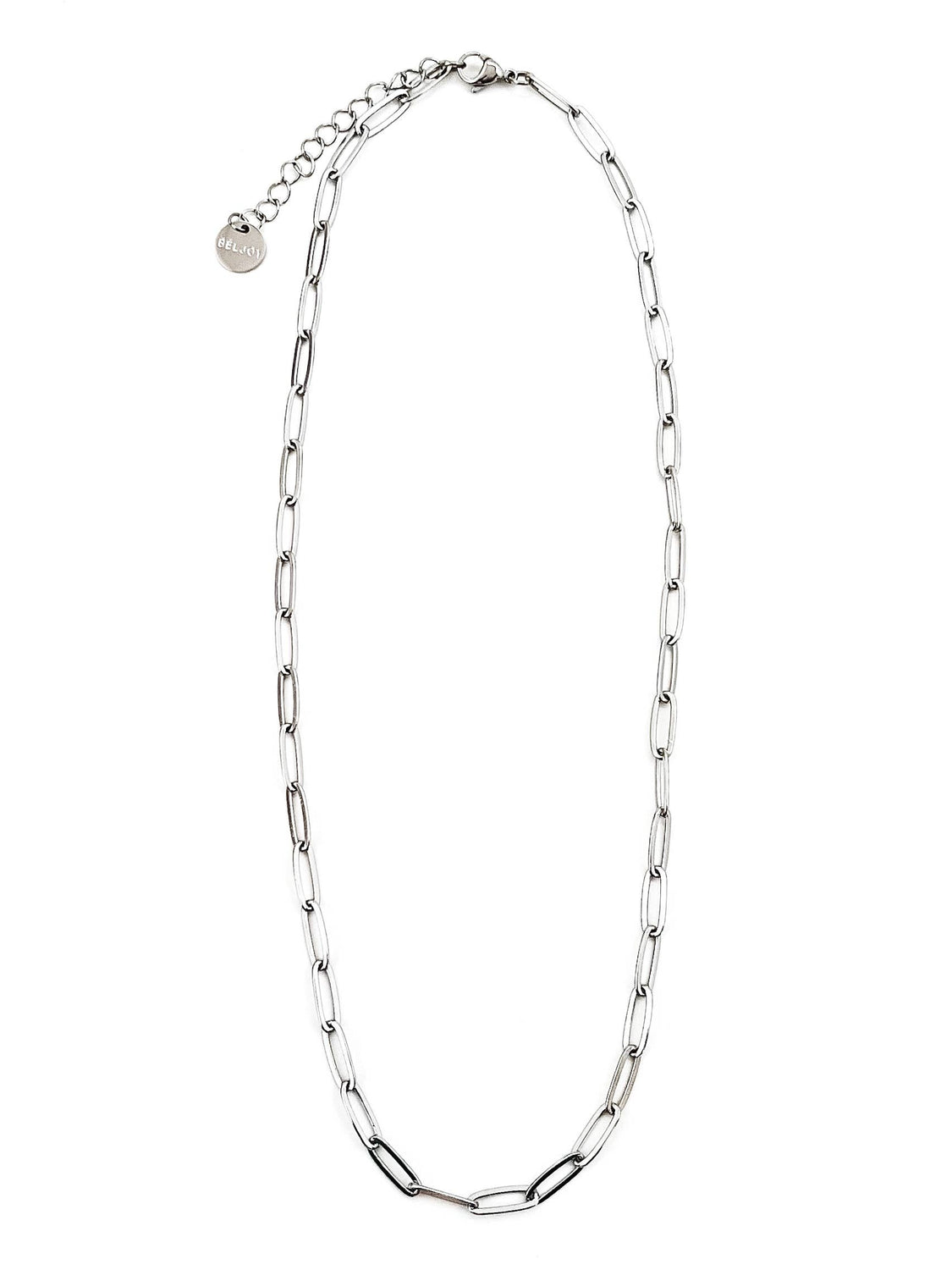 Peppi Paperclip Silver Chain Necklace