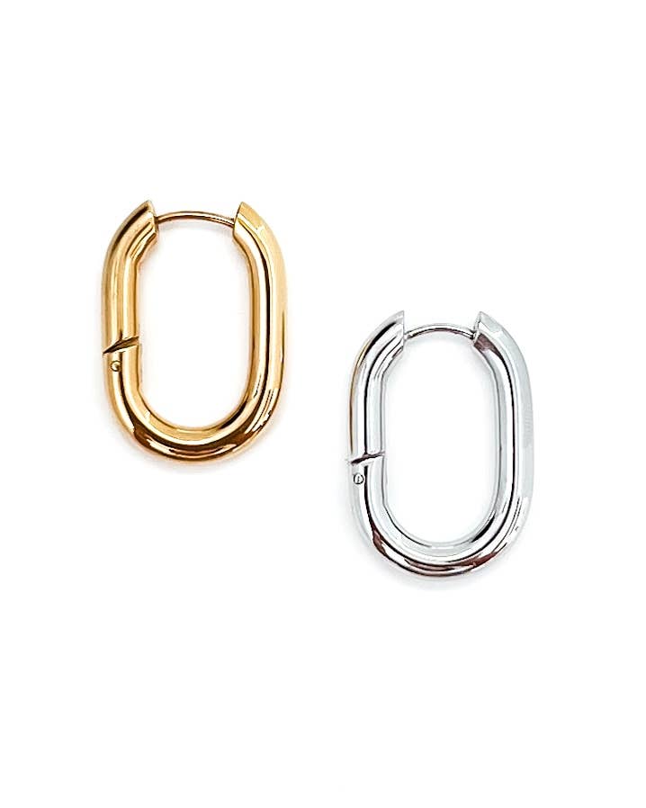 Eira Oval Hoop Earrings || Choose Color