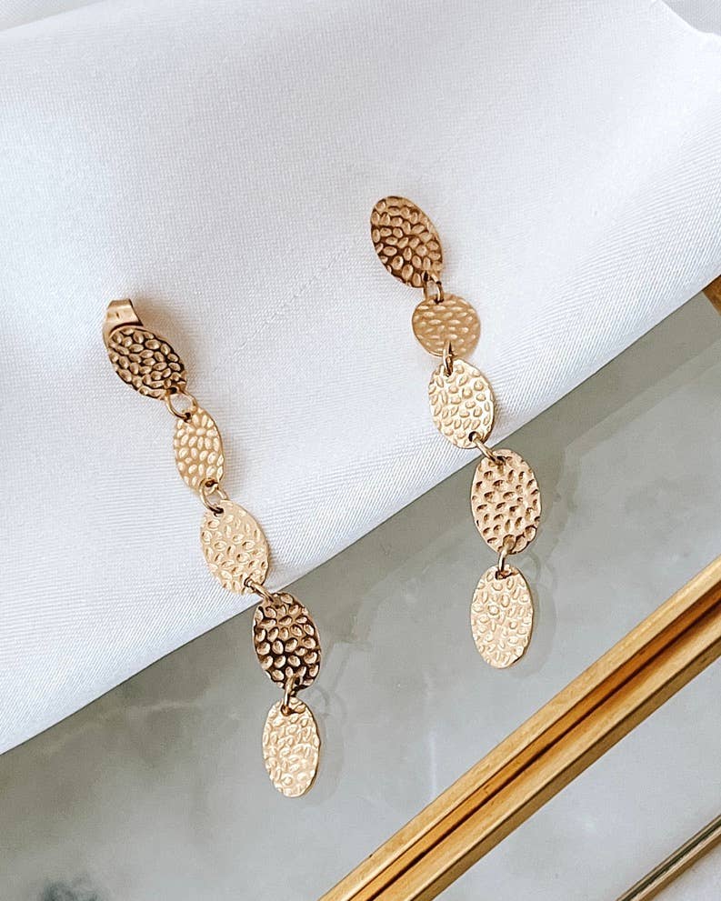 Edna Textured Drop Earrings