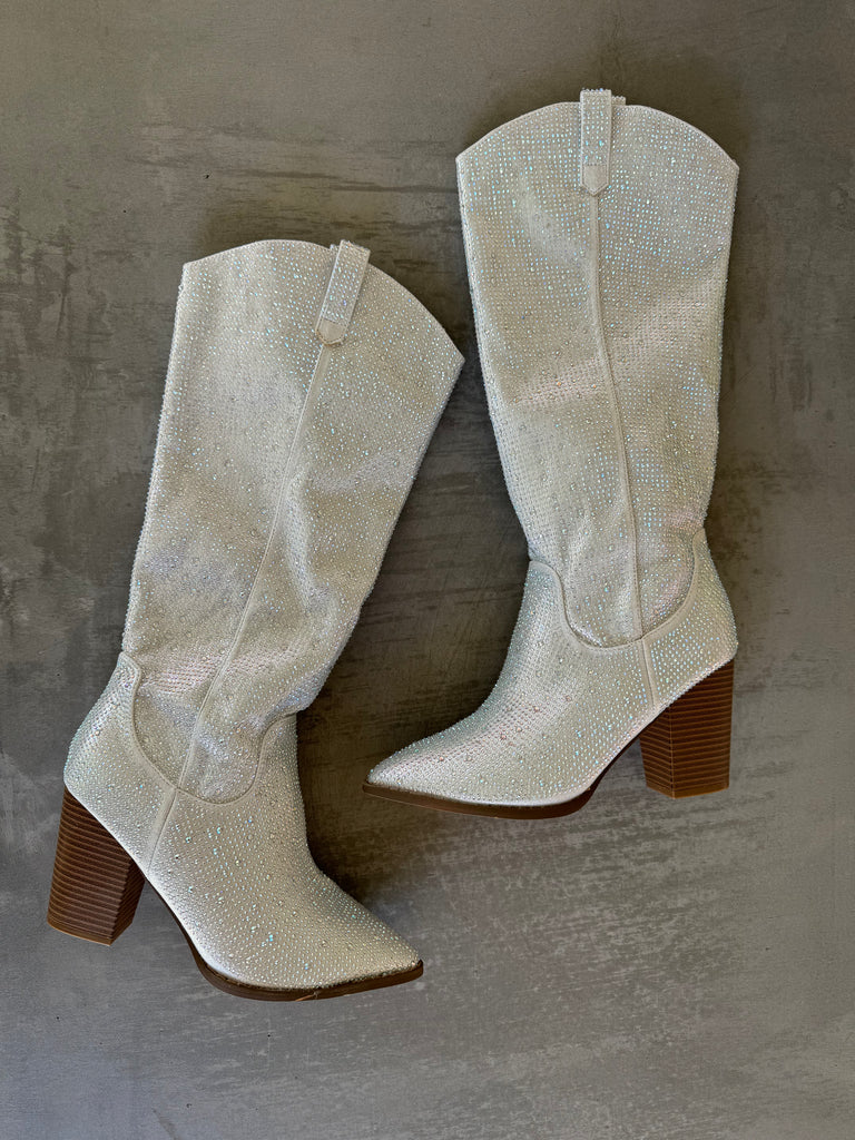 High Disco Rhinestone Boots