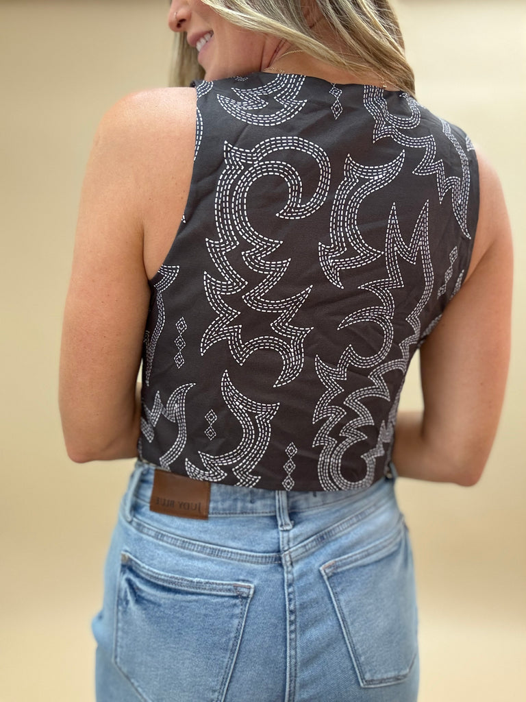 Boot Stitch Tie Vest