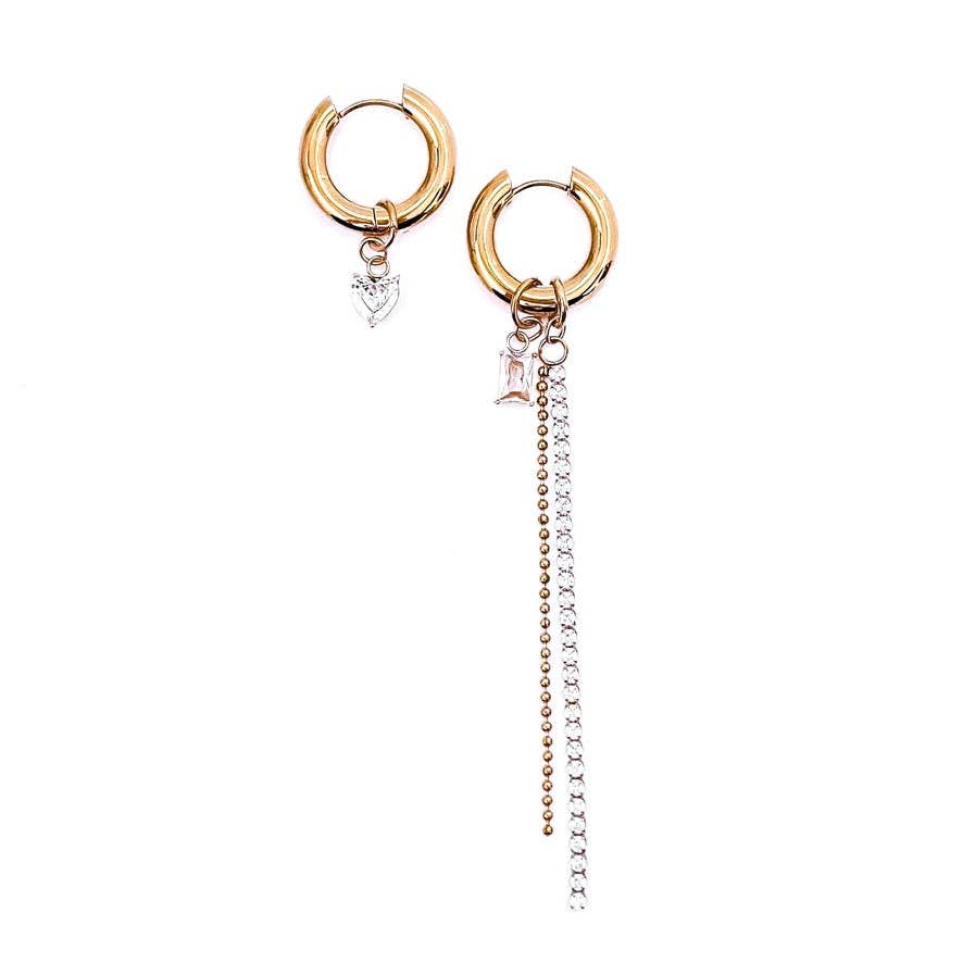 Emsley Mismatched Charm Hoops