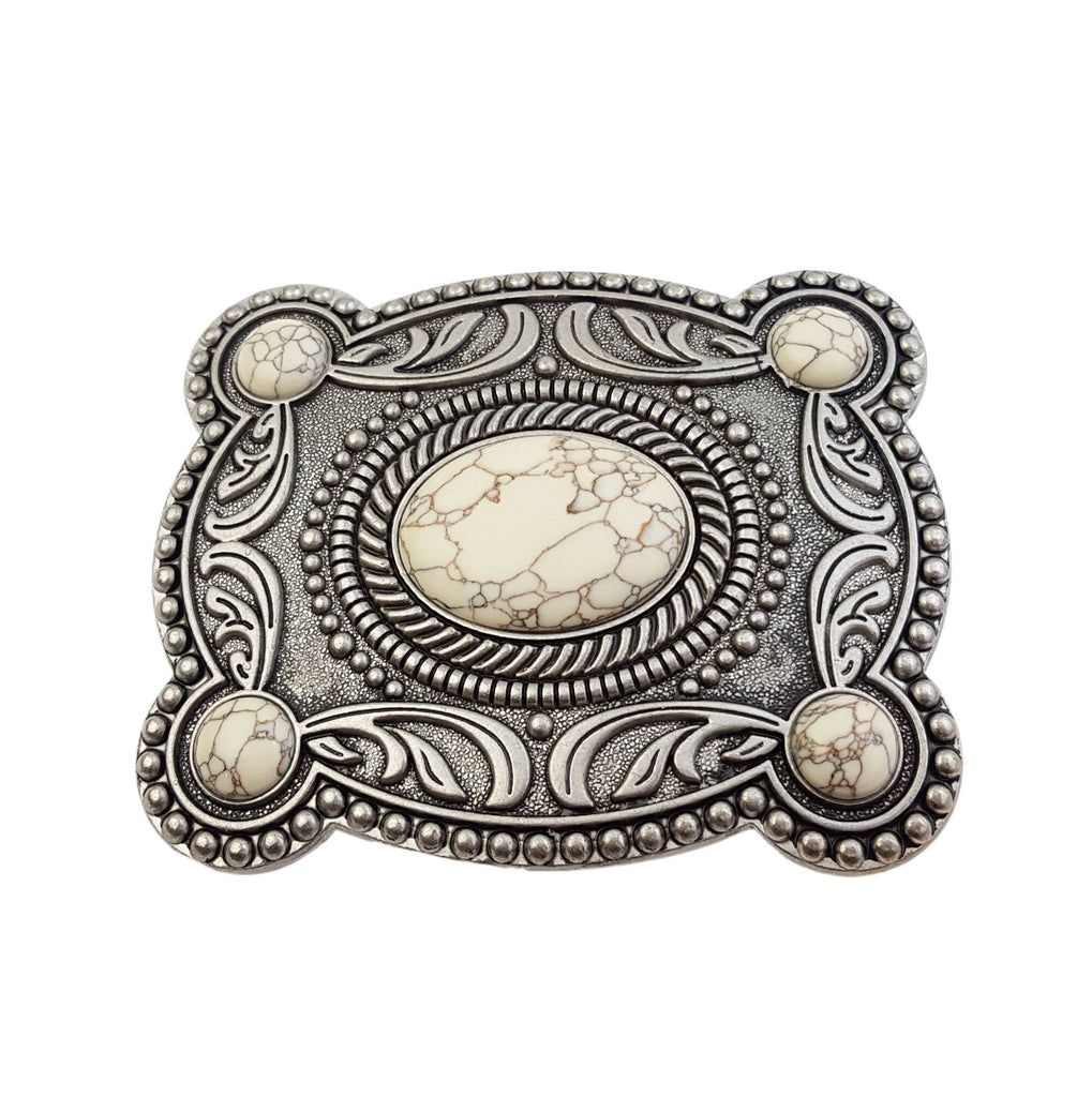 Buckle: Western-Inspired Belt Buckle w. stone