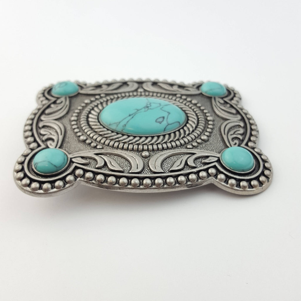 Buckle: Western-Inspired Belt Buckle w. stone