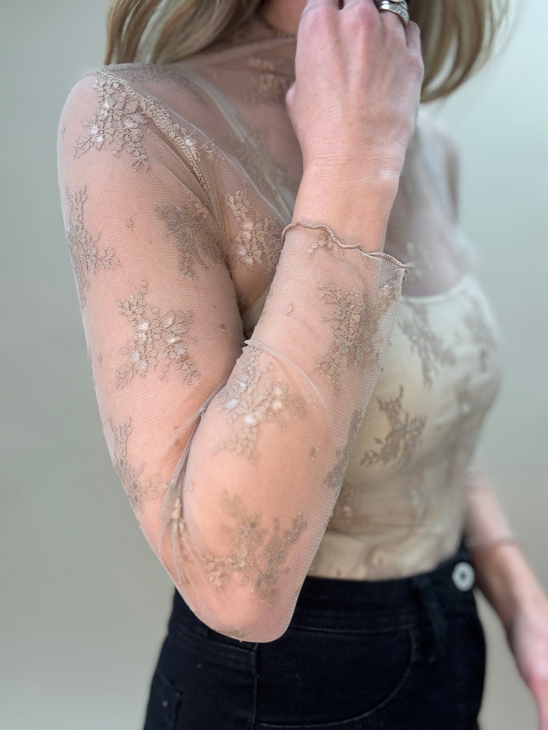 Lace Long Sleeve Coffee