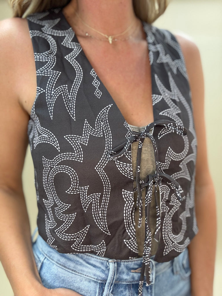 Boot Stitch Tie Vest