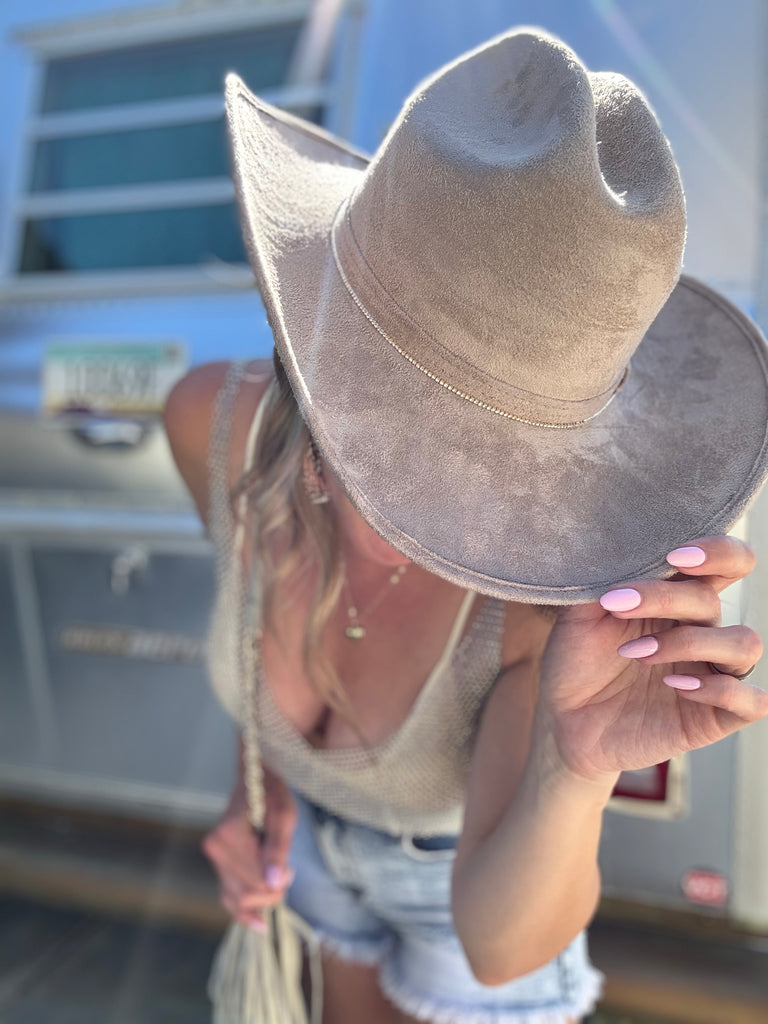 Let's Ride Cowboy Vegan Suede