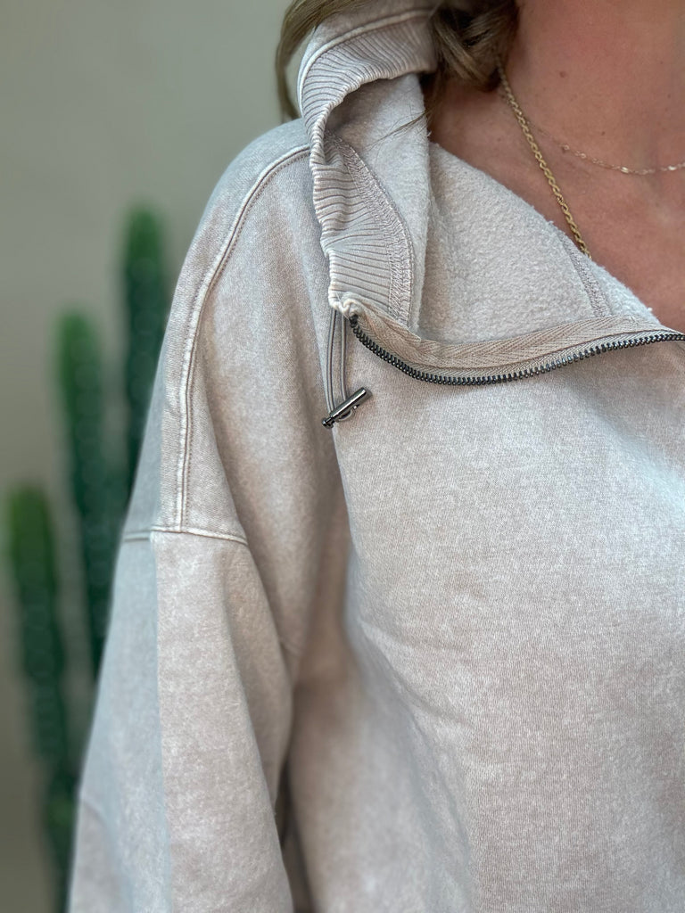 Mesa Latte Acid Washed Sweatshirt