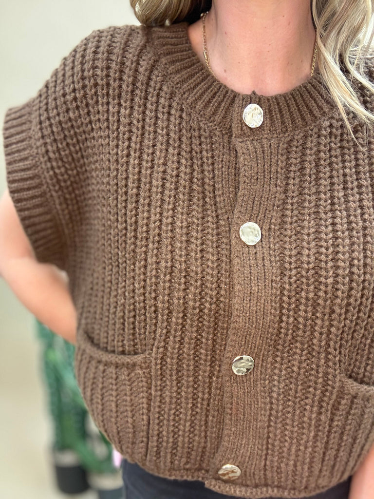 Gold Button Sweater Top
