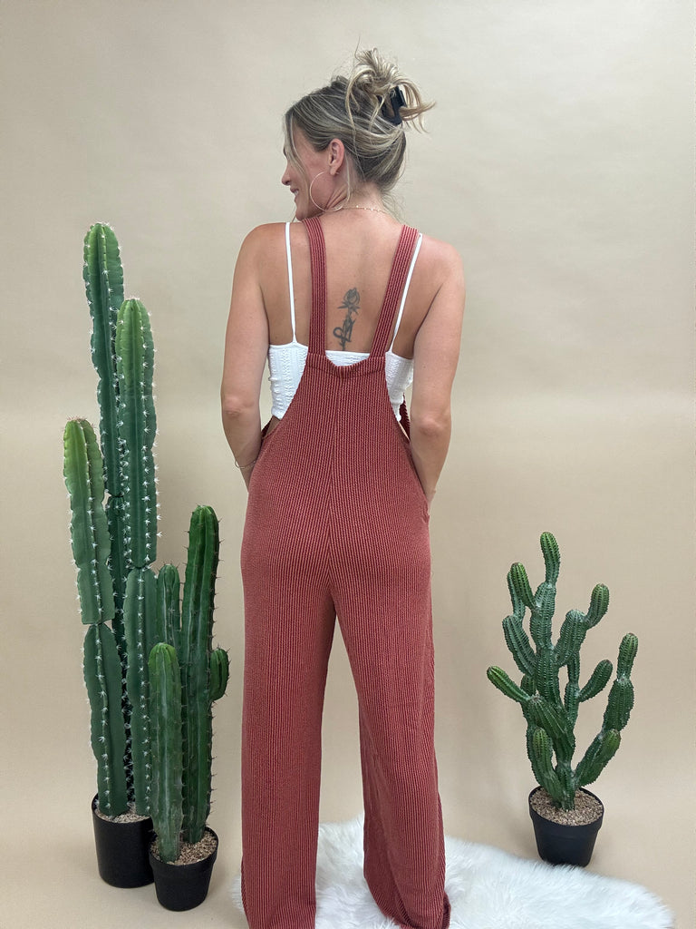 Rusty Ribbed Overalls