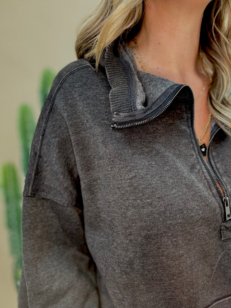 Mesa Black Acid Washed Sweatshirt
