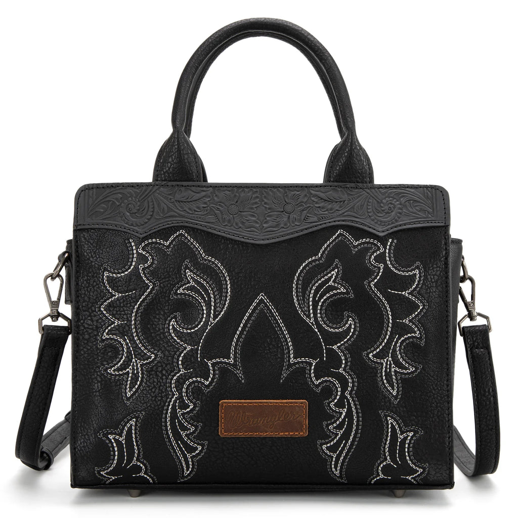 Black Wrangler Embroidered Tote
