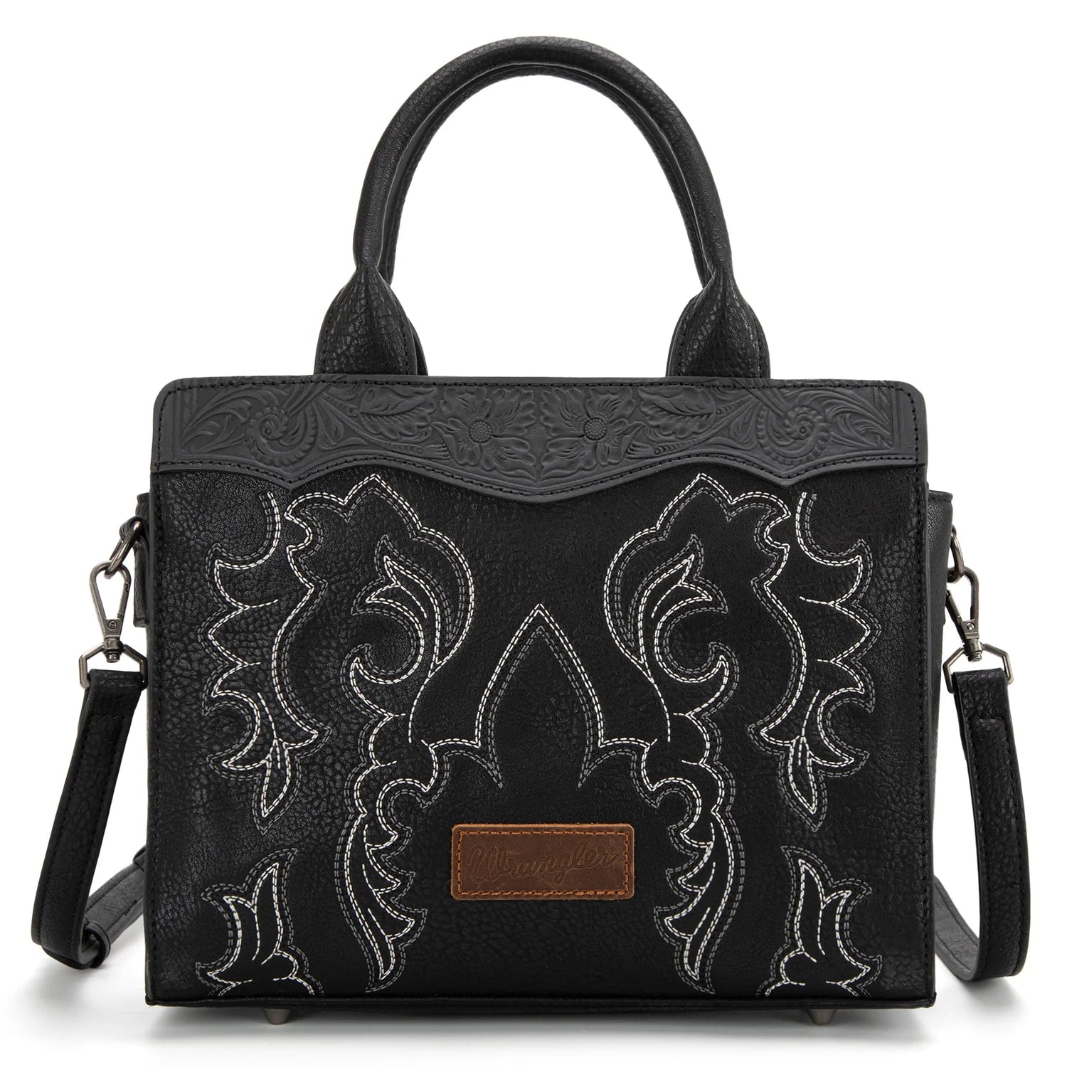 Black Wrangler Embroidered Tote