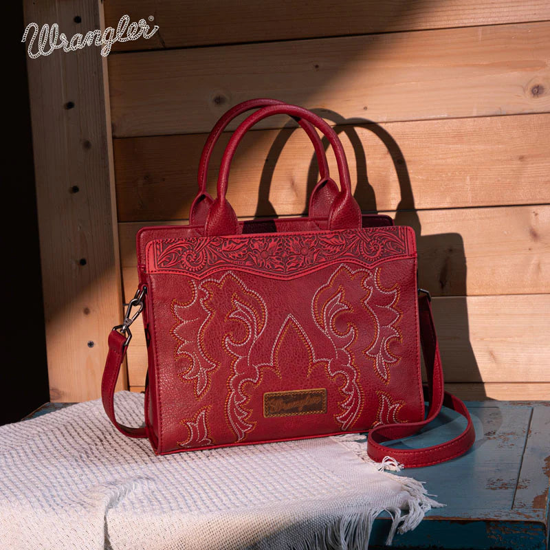 Red Wrangler Embroidered Tote