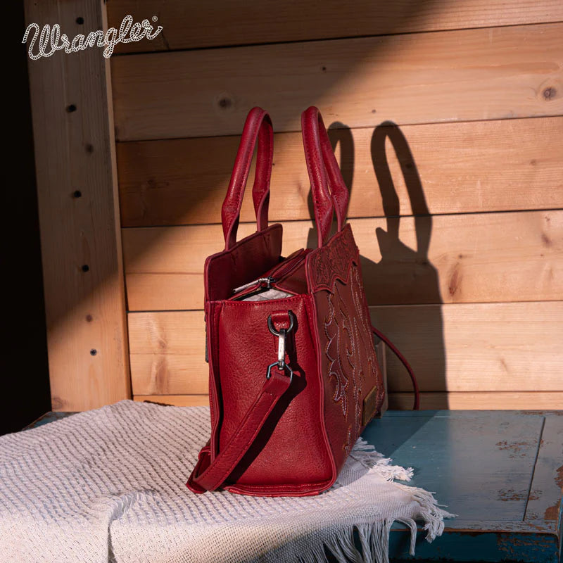 Red Wrangler Embroidered Tote