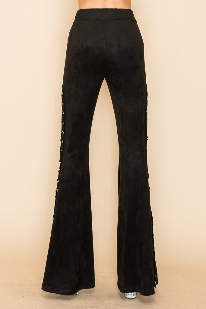 Lace Up Sides Suede Bells