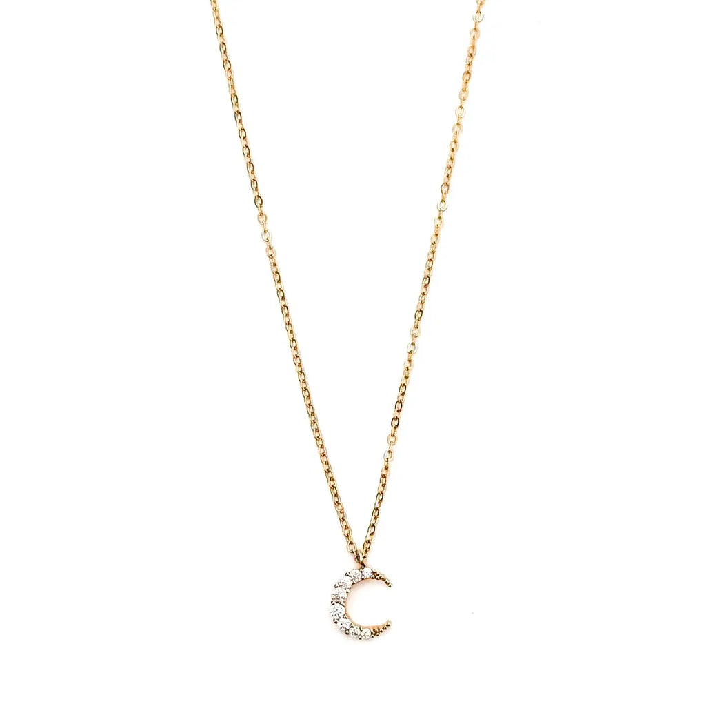 Lucine Crystal Moon Necklace