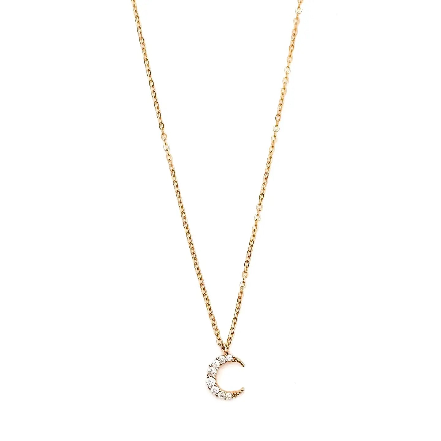 Lucine Crystal Moon Necklace