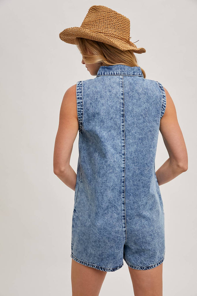 Button Down Denim Romper