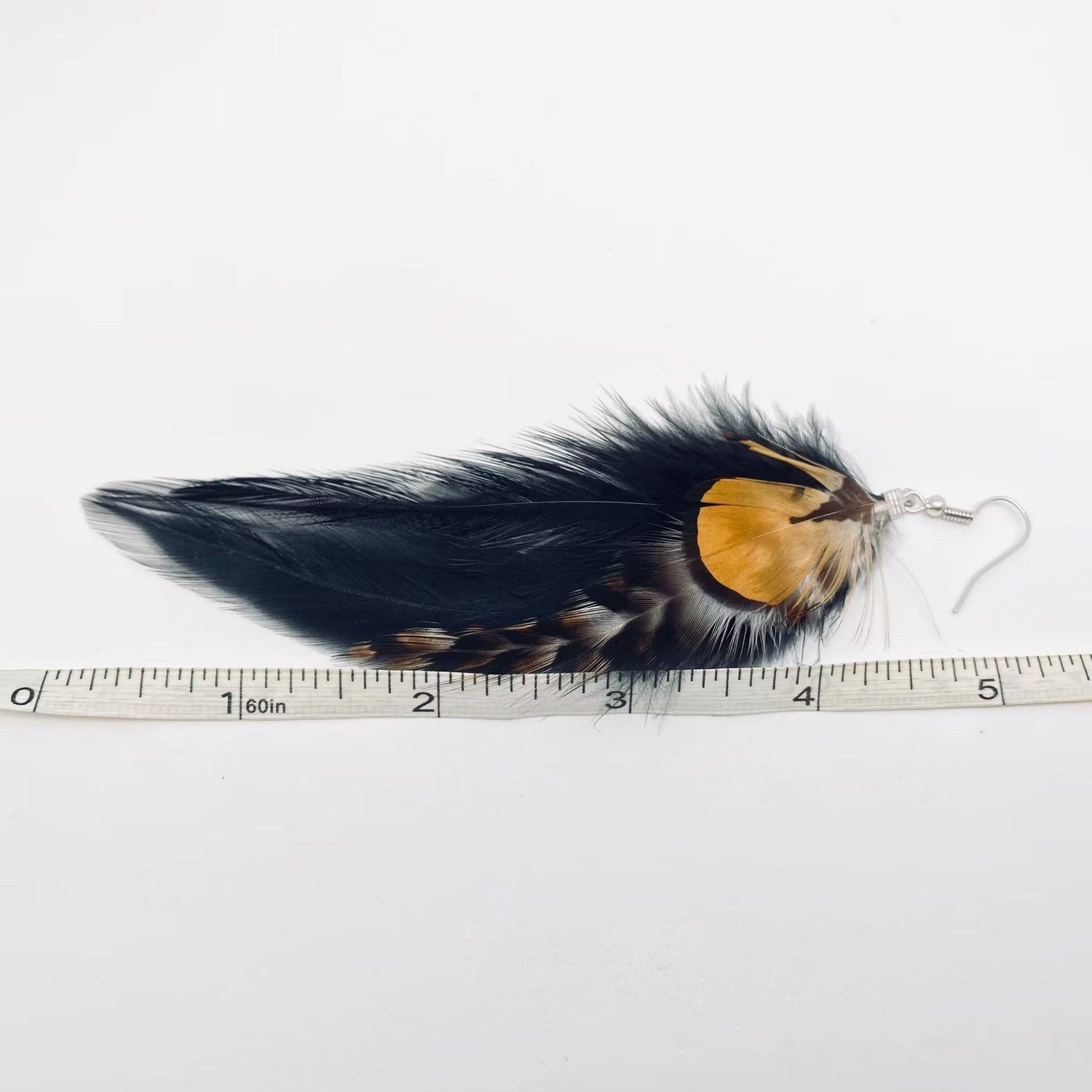 Boho Black Feather Earrings