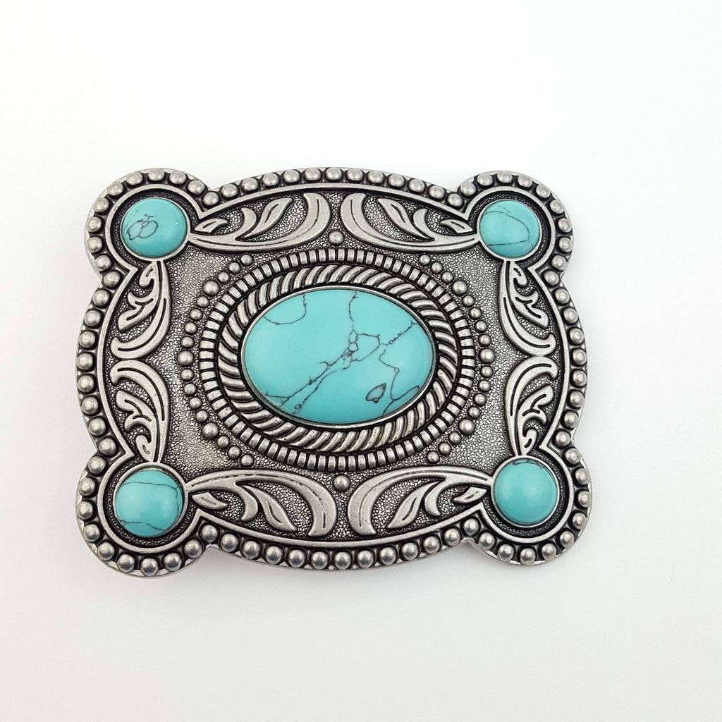 Buckle: Western-Inspired Belt Buckle w. stone